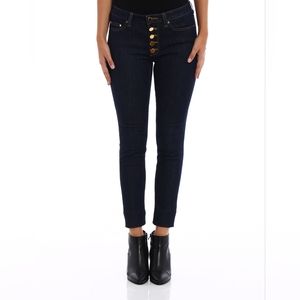 Michael Kors gold button front skinny Jeans